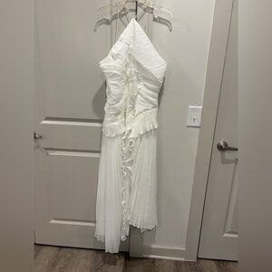 NEW White Ruffled Midi Dress